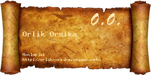 Orlik Orsika névjegykártya